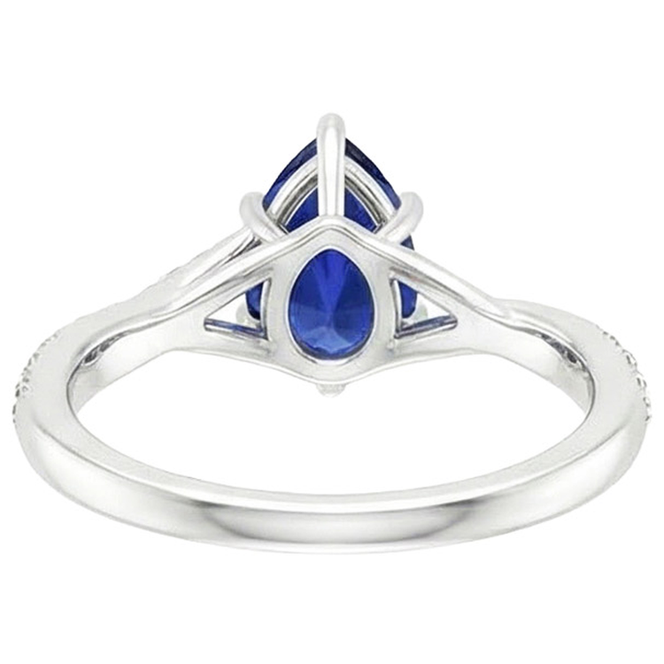 naturel pear diamant 3.25carats bague détail rapproché