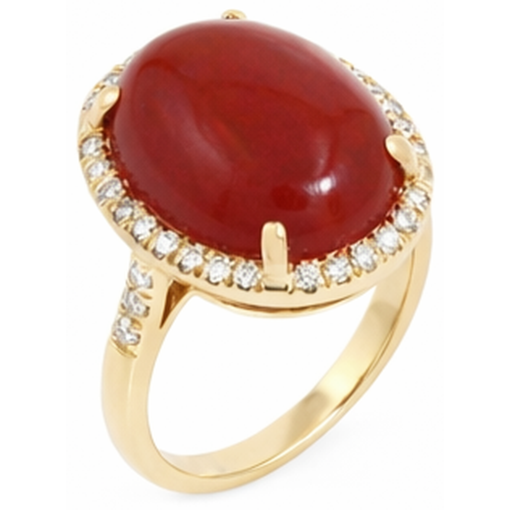 naturel oval diamant 17carats bague vue de profil