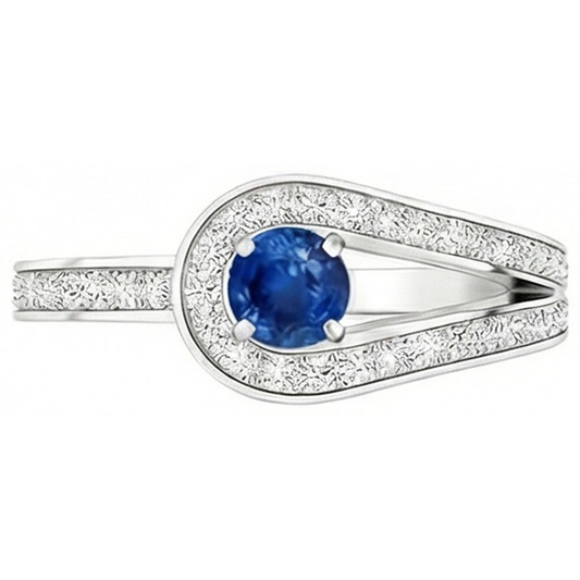 naturel round diamant 3.40carats bague angle de côté
