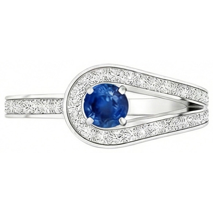 naturel round diamant 3.40carats bague angle de côté