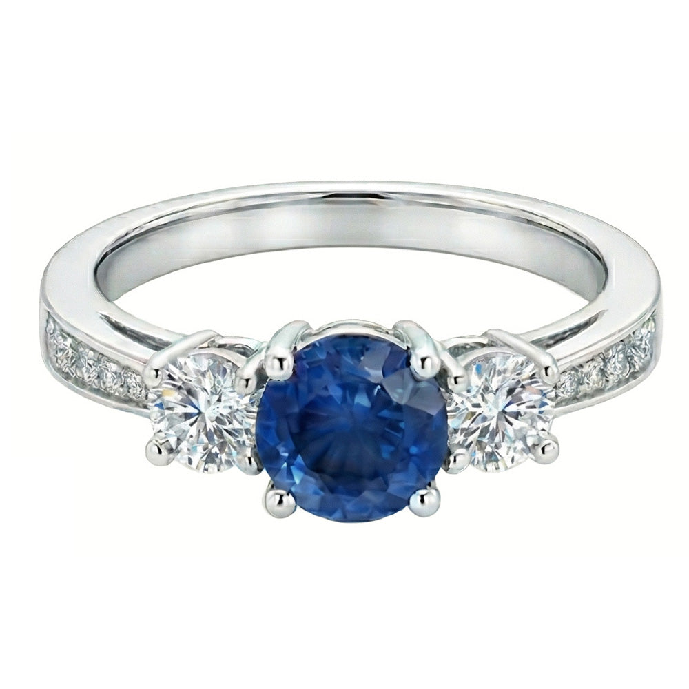 naturel round diamant 3.80carats bague détail rapproché