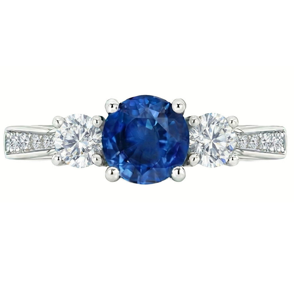 naturel round diamant 3.80carats bague vue de dessus
