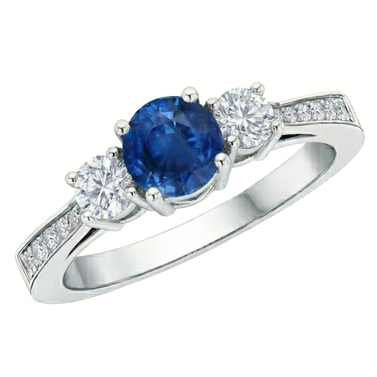naturel round diamant 3.80carats bague vue de profil
