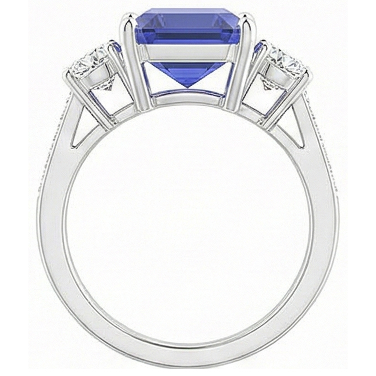 naturel diamant 5carats bague sur blanc