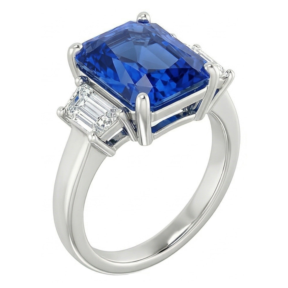 naturel radiant saphir 1.75carats bague vue de face