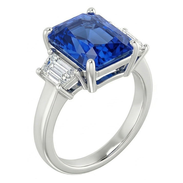 naturel radiant saphir 1.75carats bague vue de face