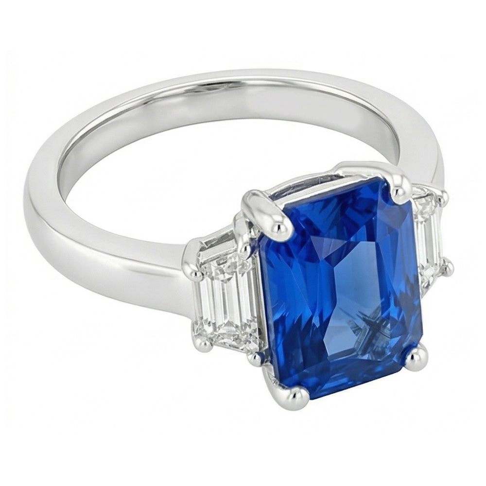 naturel radiant saphir 1.75carats bague vue de dessus