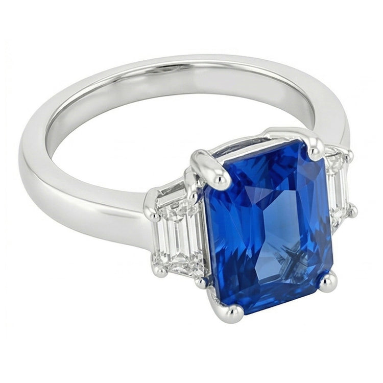 naturel radiant saphir 1.75carats bague vue de dessus