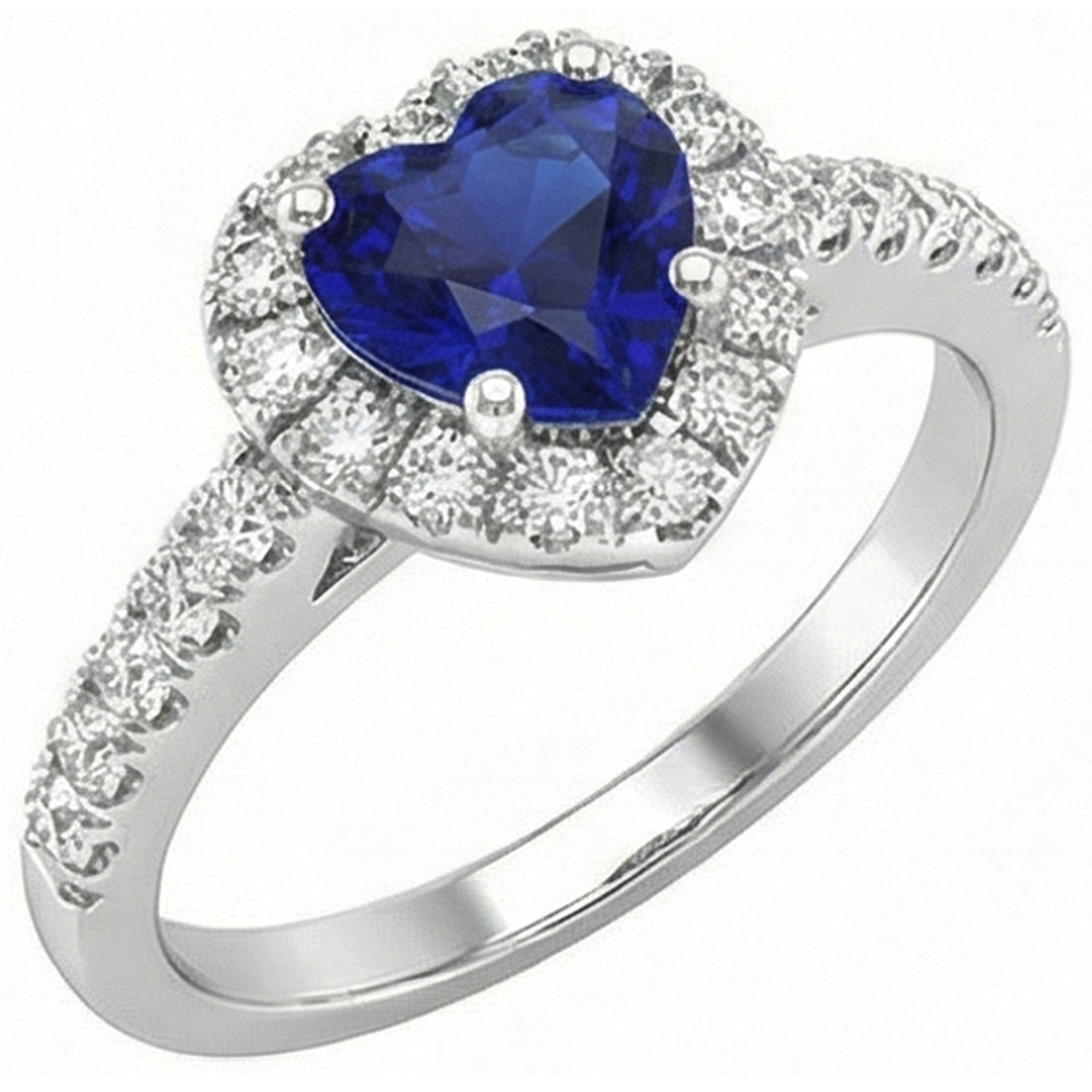 naturel heart diamant 3.50carats bague vue de face