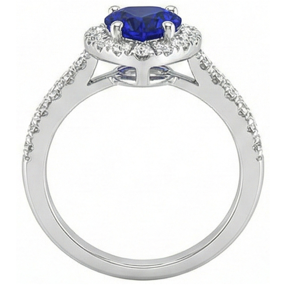 naturel heart diamant 3.50carats bague vue de profil