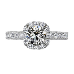 Bague de mariage Halo Rond ancienne mine Cut Réel Diamond Jewelry 4.50 Carats