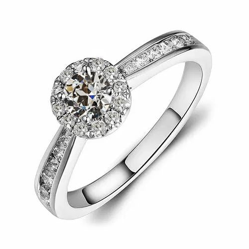 Bague de mariage Halo ancienne mine Cut Réel Diamond Channel Set 2.50 Carats