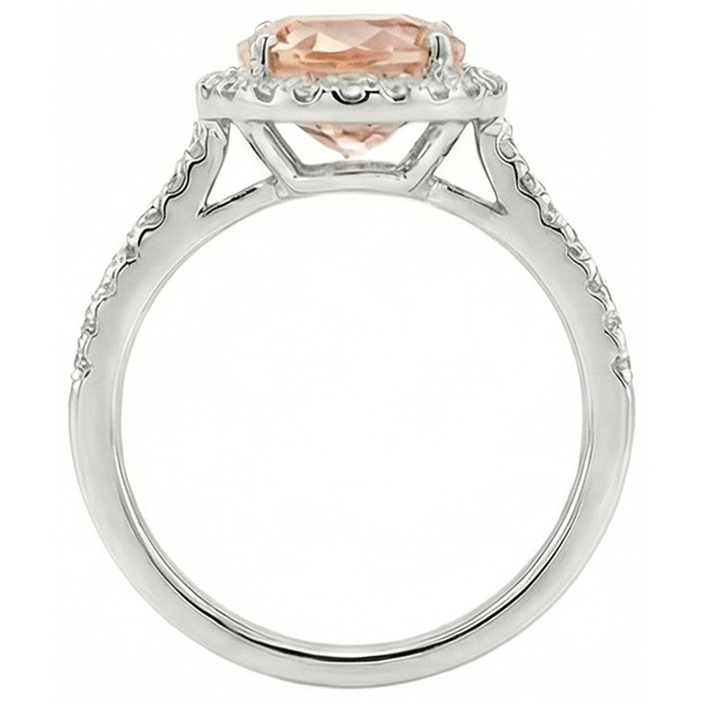 naturel oval morganite 13carats bague vue de dessus
