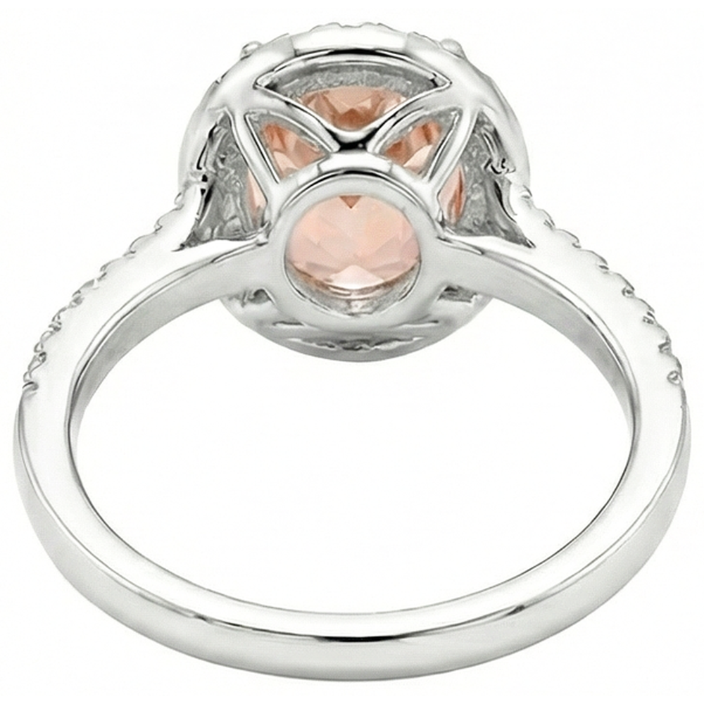 naturel oval morganite 13carats bague sur blanc