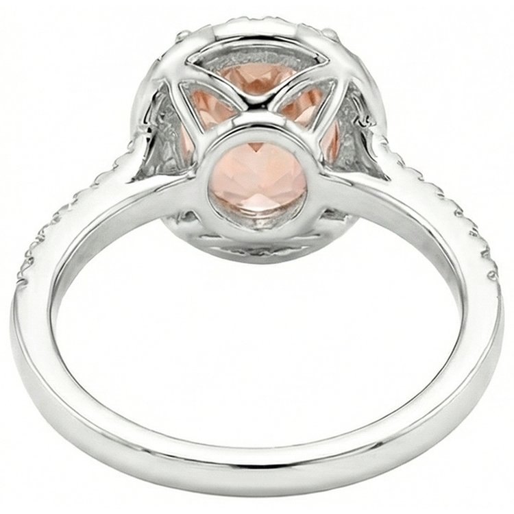 naturel oval morganite 13carats bague sur blanc