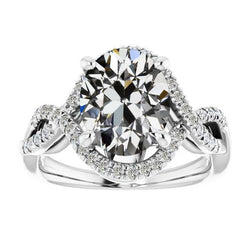 Bague de mariage Naturel diamant rond et ovale pour femme taille vieille mine 8.50 carats