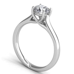 Bague de mariage Naturel diamant solitaire taille brillant 1.25 carat or blanc