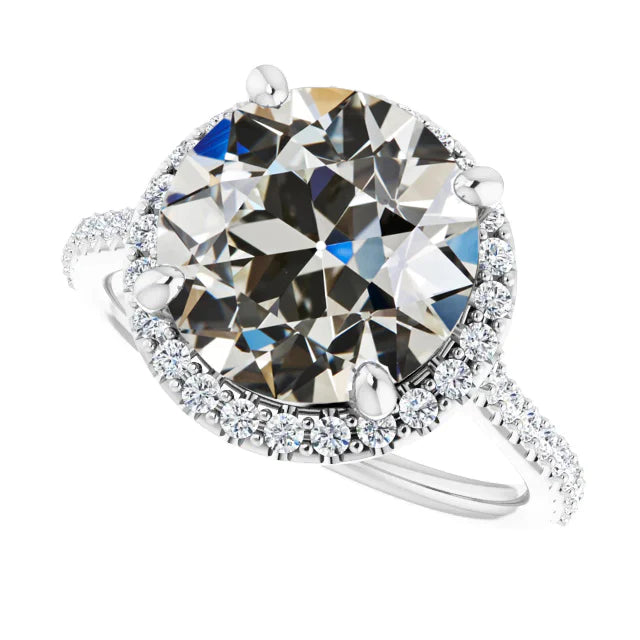 Bague de mariage Réel diamant taille ancienne ronde bijoux pour femme 8.50 carats