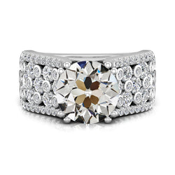 Bague de mariage Véritable diamant ancien mineur avec accents multi-rangs sertie de griffes 7.50 carats