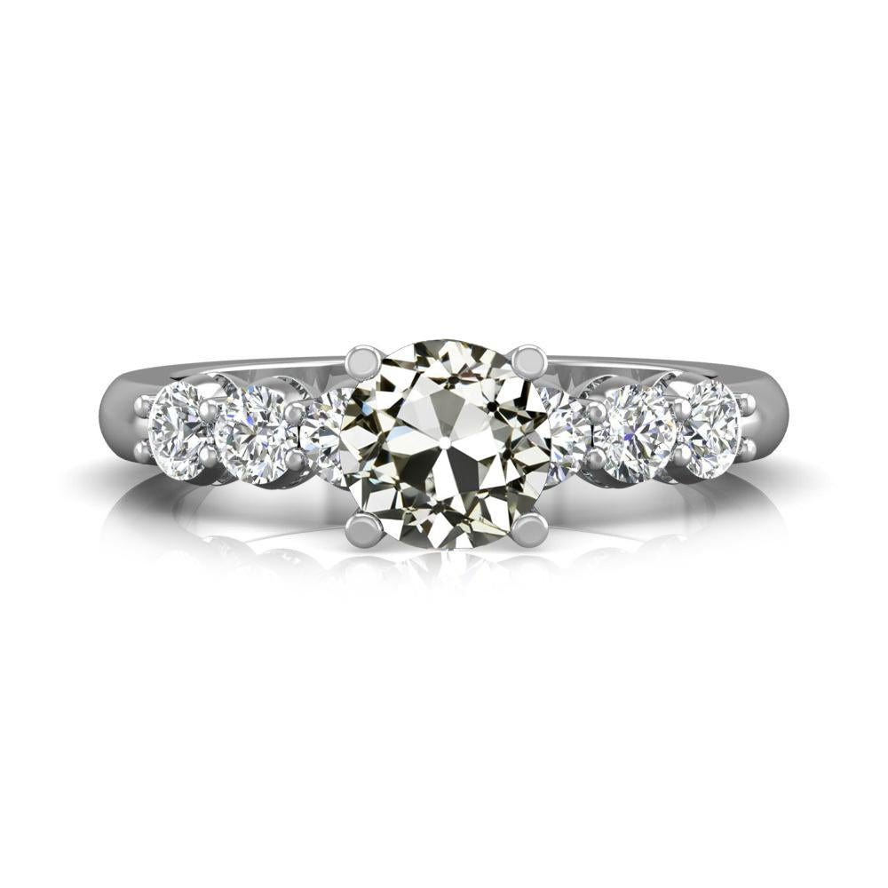 Bague de mariage Véritable diamant rond ancien mineur bijoux en or 4.50 carats