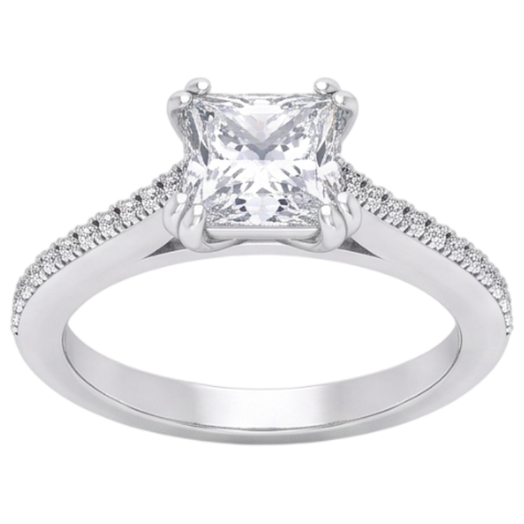 Bague de mariage à Réel diamants de taille ancienne ancienne taille carrée sertie de deux griffes 5 carats