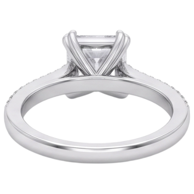 Bague de mariage à Réel diamants de taille ancienne ancienne taille carrée sertie de deux griffes 5 carats