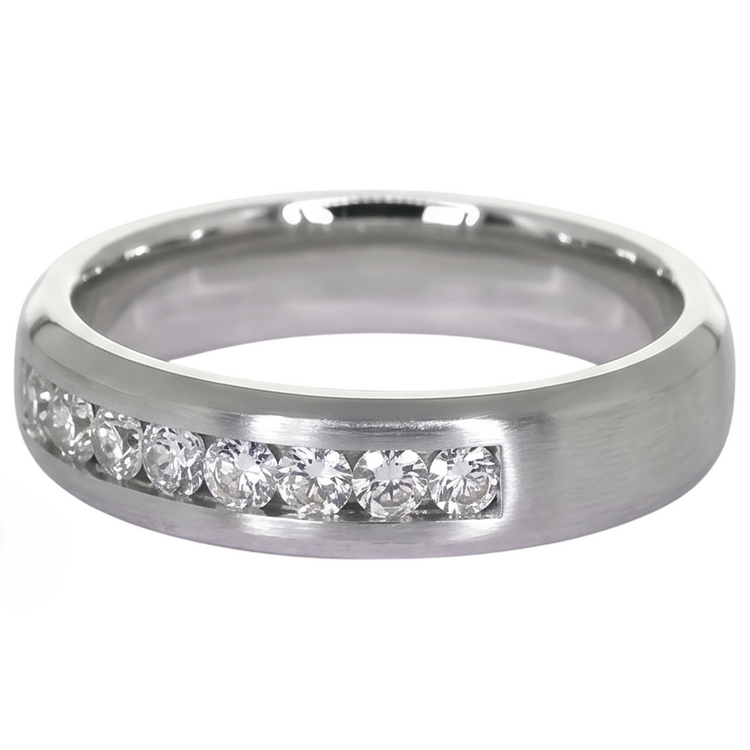 Bague de mariage à chaîne sertie de diamants ronds 1.35 carats de bijoux