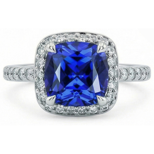 naturel cushion diamant 3carats bague angle de côté