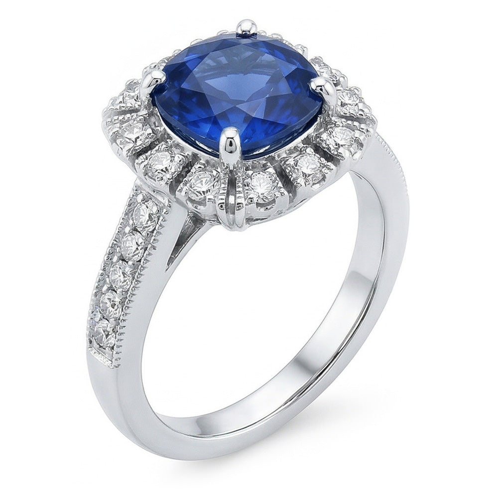 naturel round diamant 3.20carats bague vue de dessus