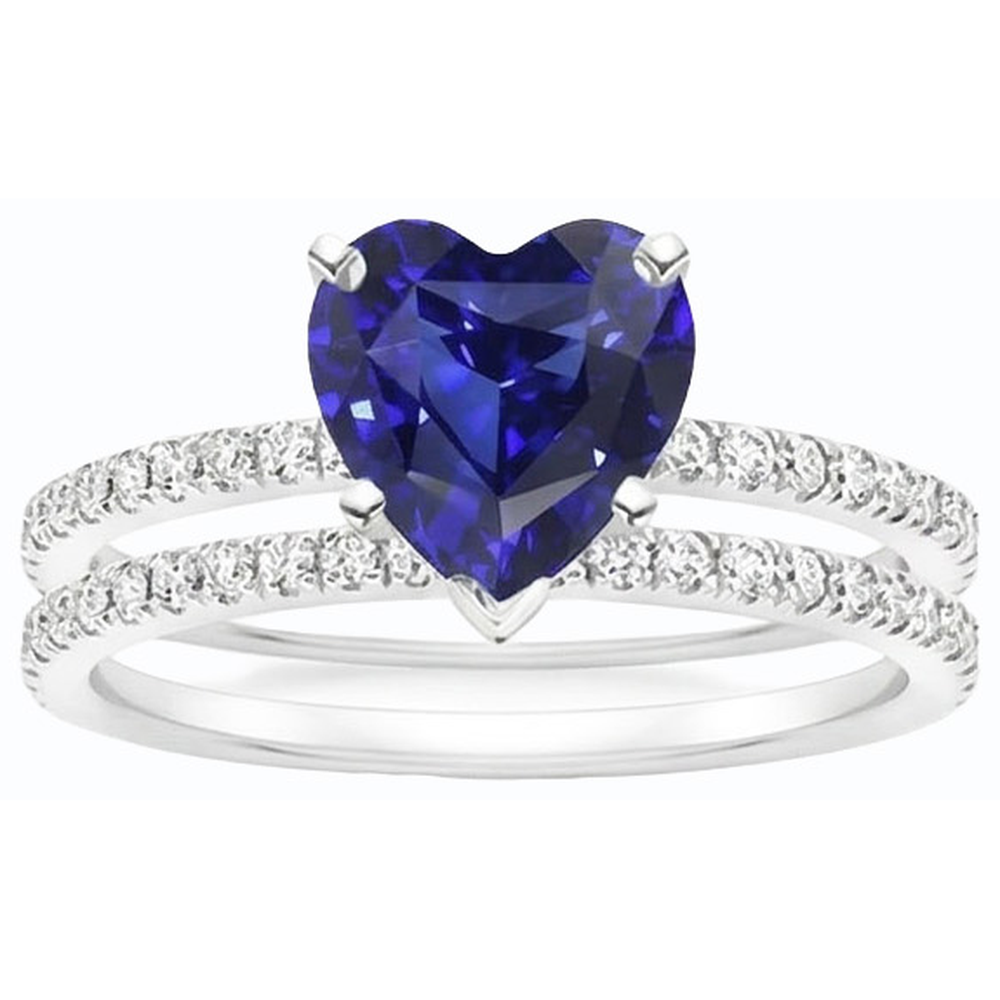 naturel round saphir 3.50carats bague détail rapproché