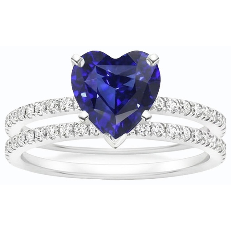 naturel round saphir 3.50carats bague détail rapproché