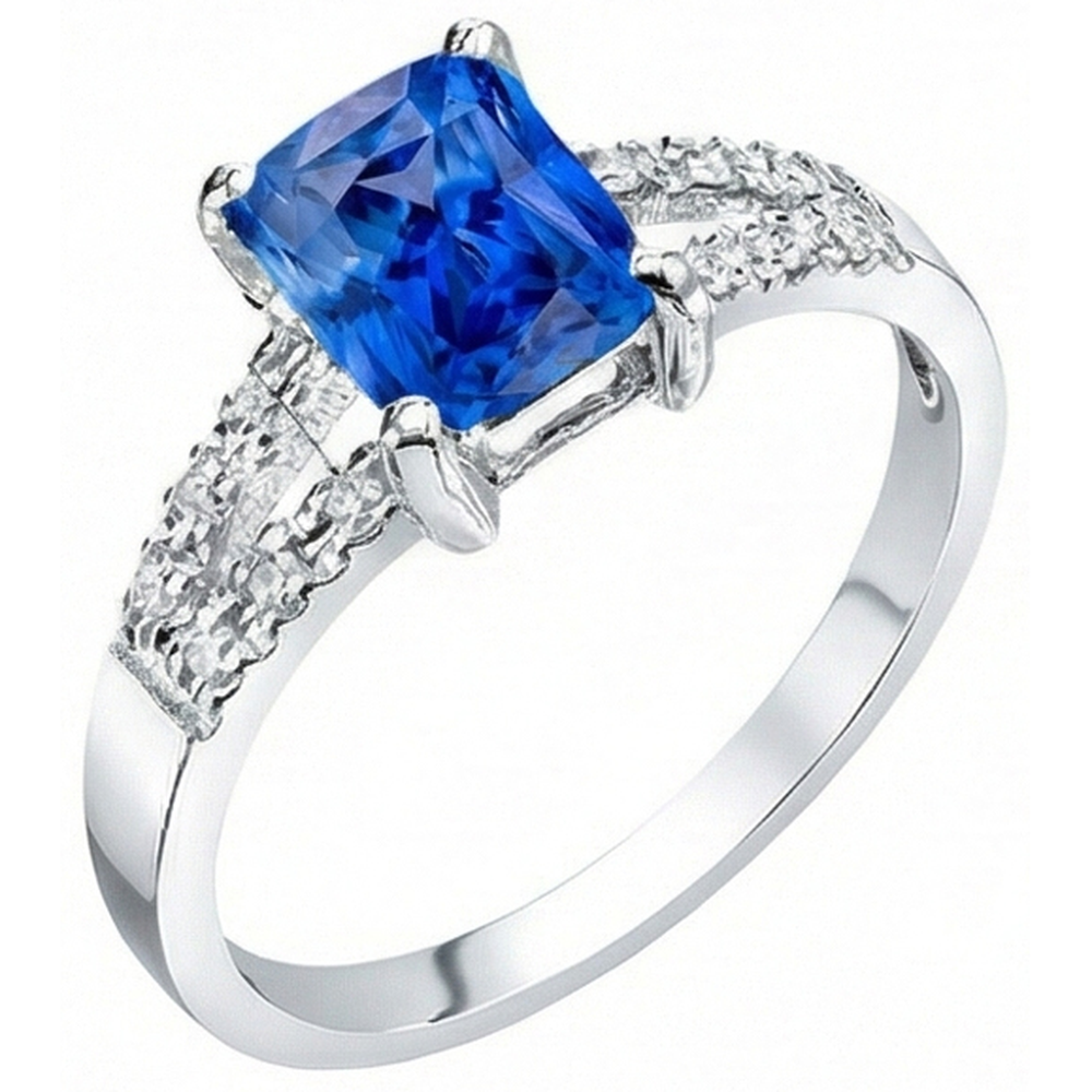 naturel round saphir 2carats bague détail rapproché