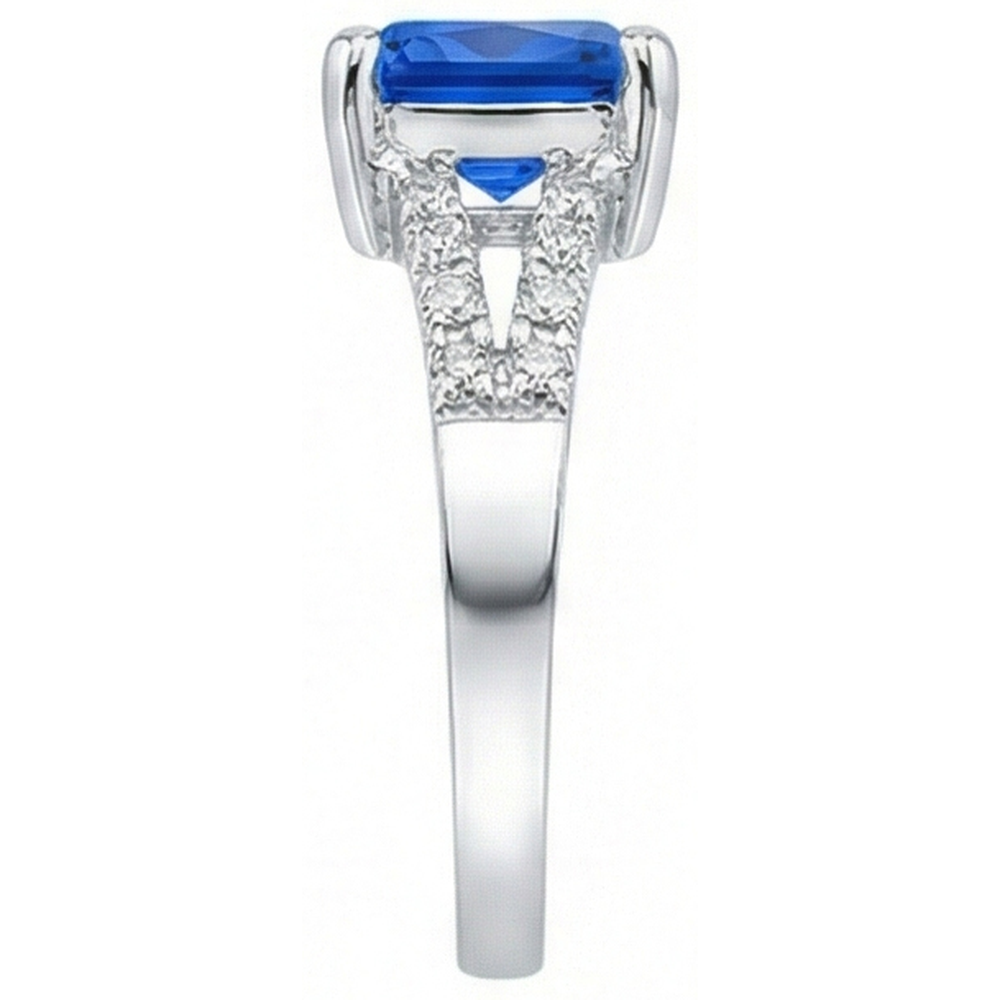 naturel round saphir 2carats bague vue de dessus
