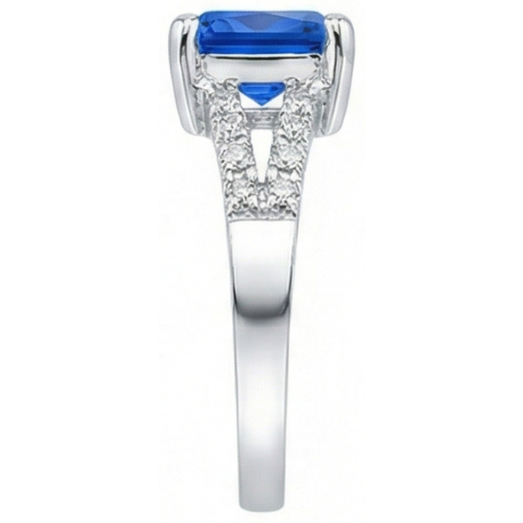 naturel round saphir 2carats bague vue de dessus