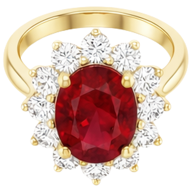 Bague de mariage diamant rubis rouge 5 carats en or jaune 14k