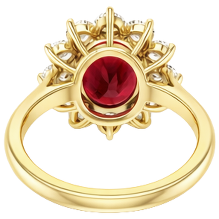 Bague de mariage diamant rubis rouge 5 carats en or jaune 14k