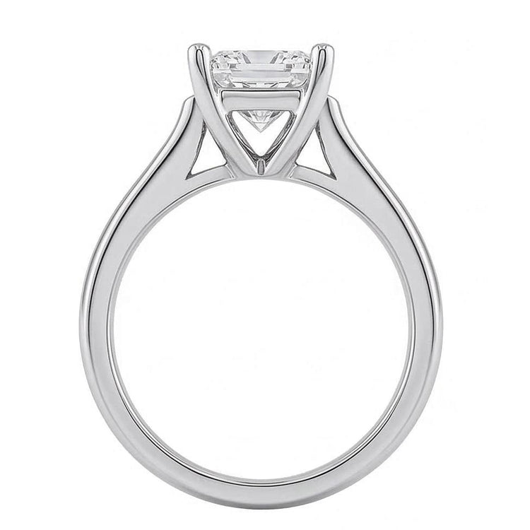 Bague de mariage diamant solitaire taille princesse 1 carat en or blanc 14K
