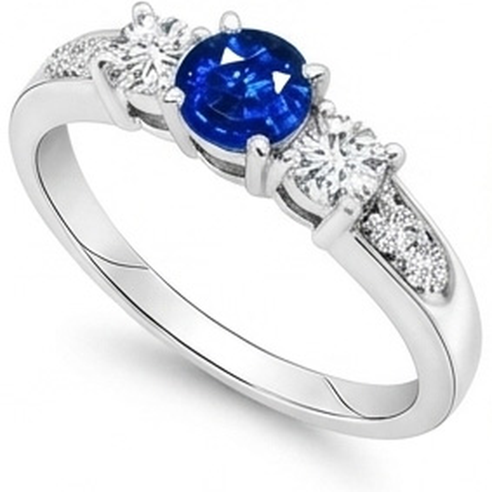 naturel round diamant 3.40carats bague vue de face