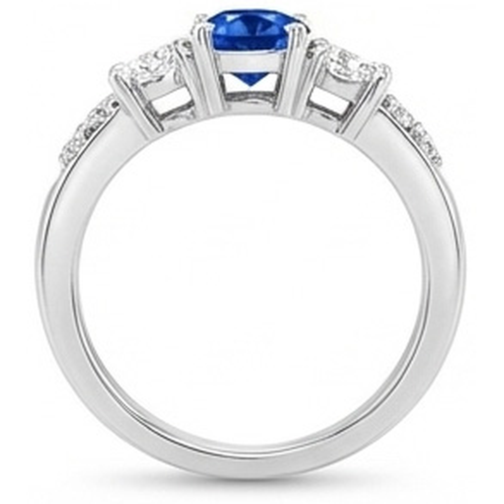 naturel round diamant 3.40carats bague sur blanc