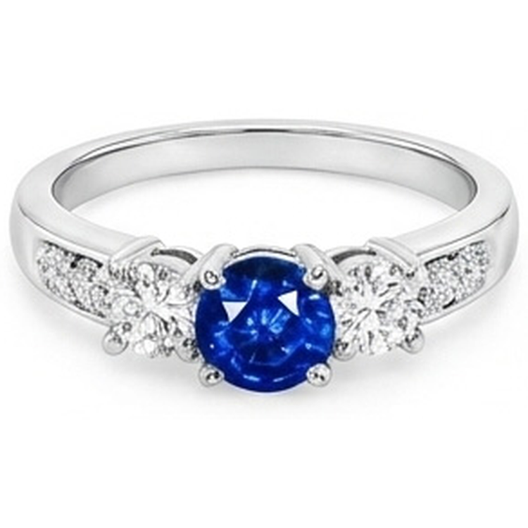 naturel round diamant 3.40carats bague angle de côté