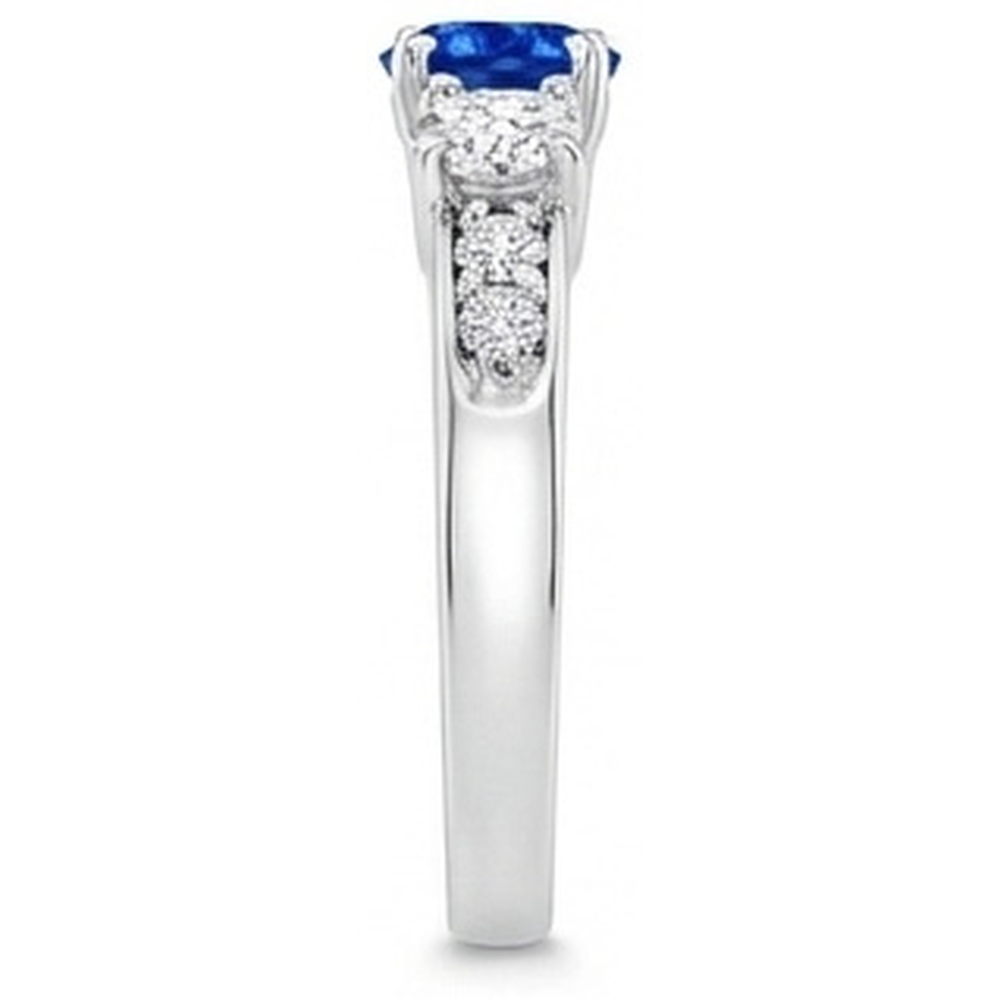 naturel round diamant 3.40carats bague vue de profil