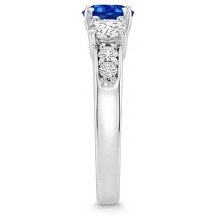 naturel round diamant 3.40carats bague vue de profil