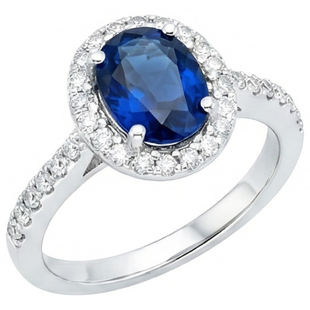 naturel oval diamant 1.90carats bague détail rapproché