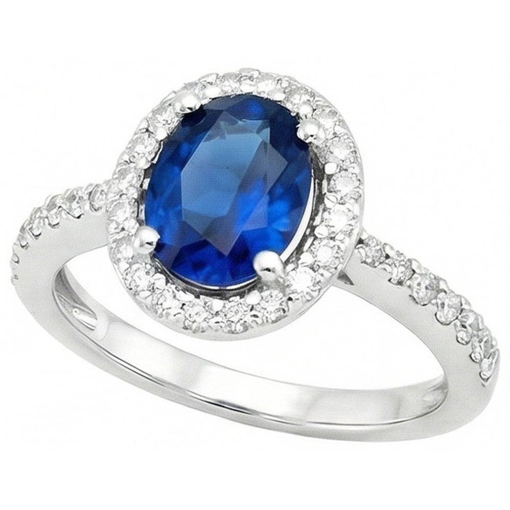 naturel oval diamant 1.90carats bague vue de dessus
