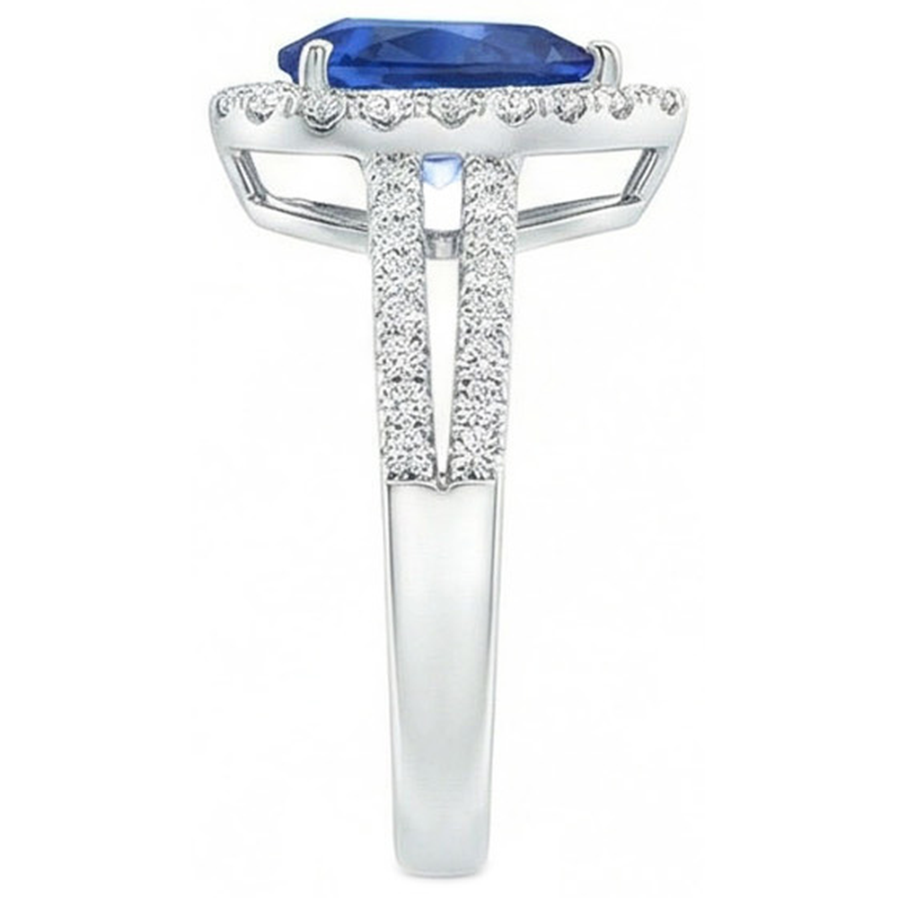 naturel pear diamant 14carats bague vue de profil