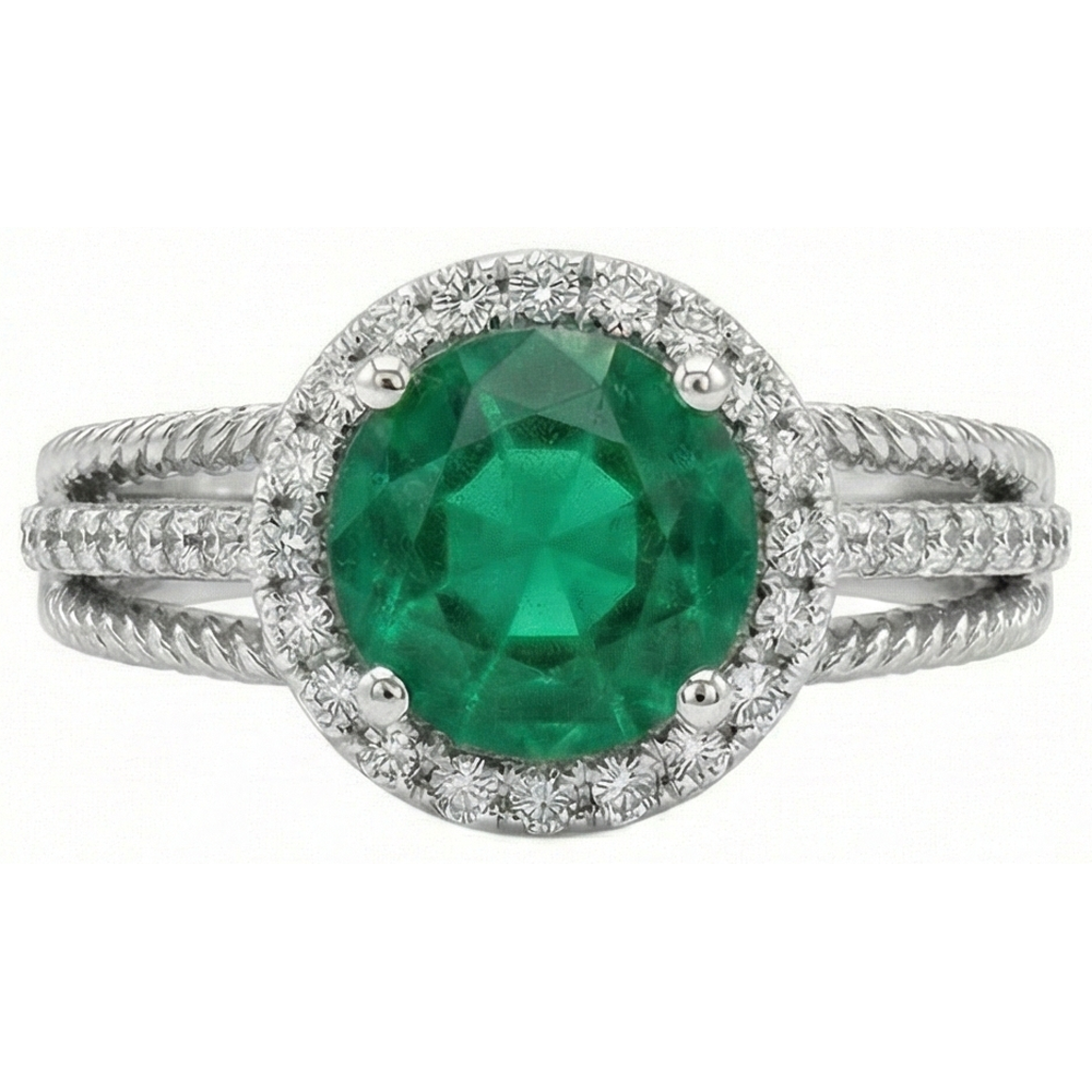 naturel diamant 3.60carats bague angle de côté