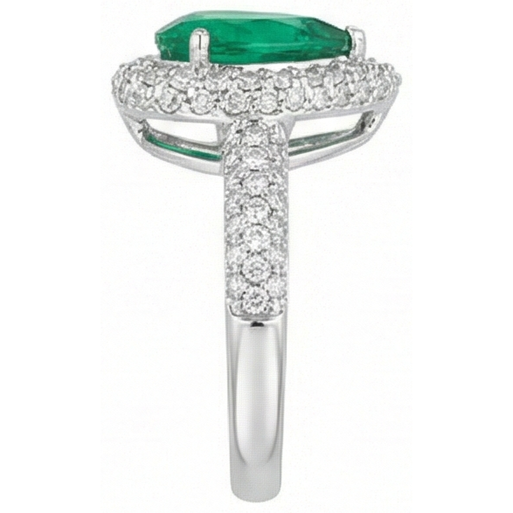 naturel pear diamant 7.35carats bague sur blanc