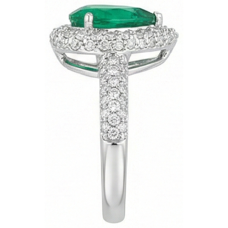 naturel pear diamant 7.35carats bague sur blanc