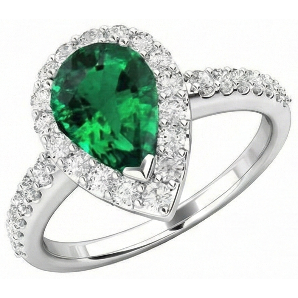 naturel pear diamant 9.50carats bague détail rapproché