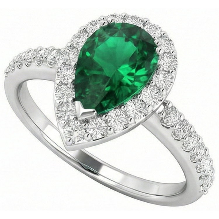naturel pear diamant 9.50carats bague angle de côté